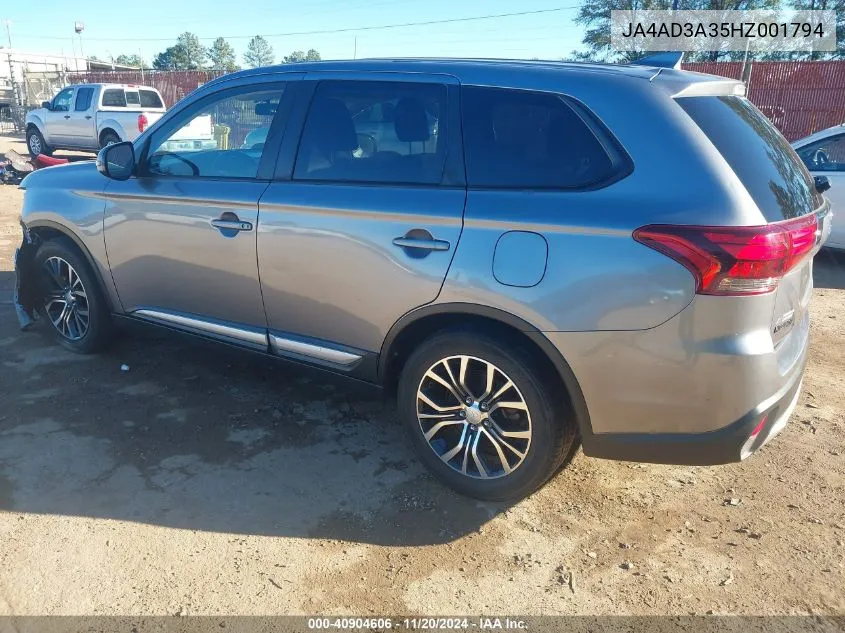 2017 Mitsubishi Outlander Se/Sel VIN: JA4AD3A35HZ001794 Lot: 40904606