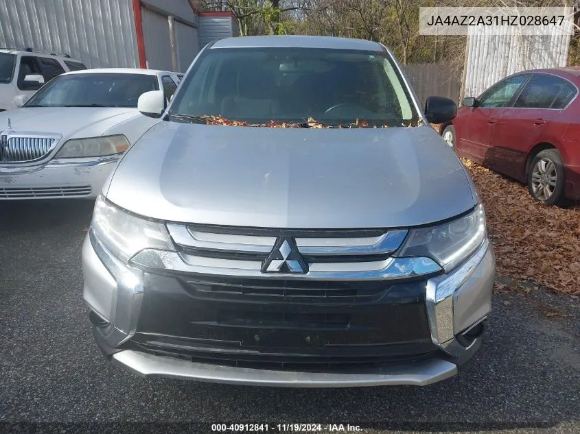 2017 Mitsubishi Outlander Es VIN: JA4AZ2A31HZ028647 Lot: 40912841