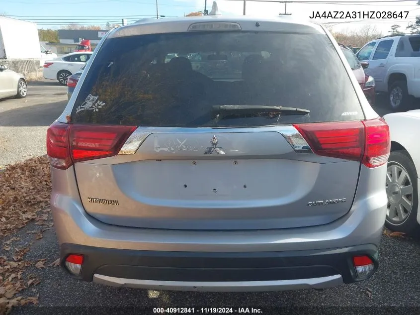 2017 Mitsubishi Outlander Es VIN: JA4AZ2A31HZ028647 Lot: 40912841