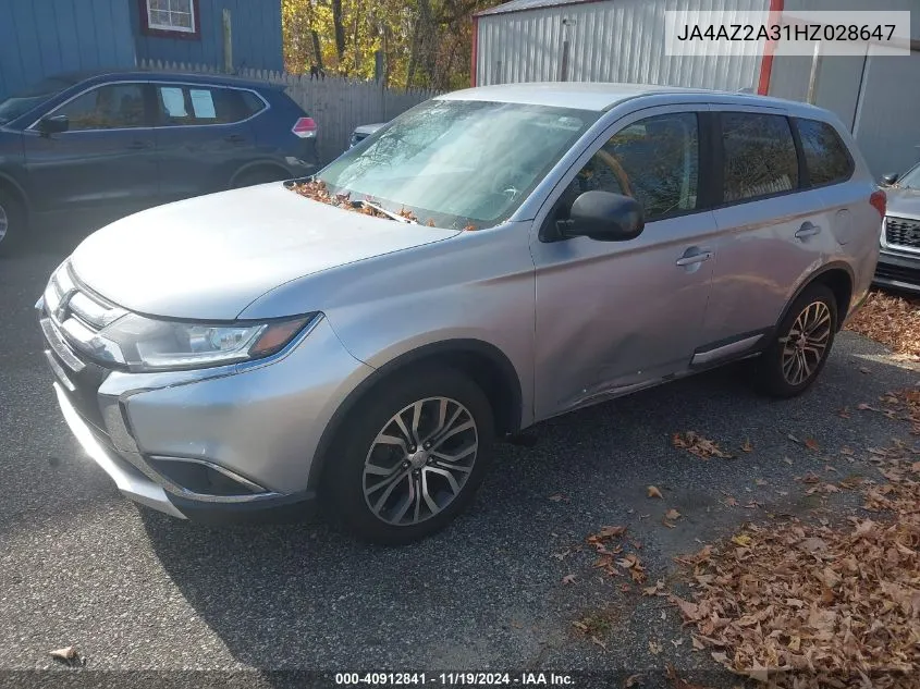 2017 Mitsubishi Outlander Es VIN: JA4AZ2A31HZ028647 Lot: 40912841