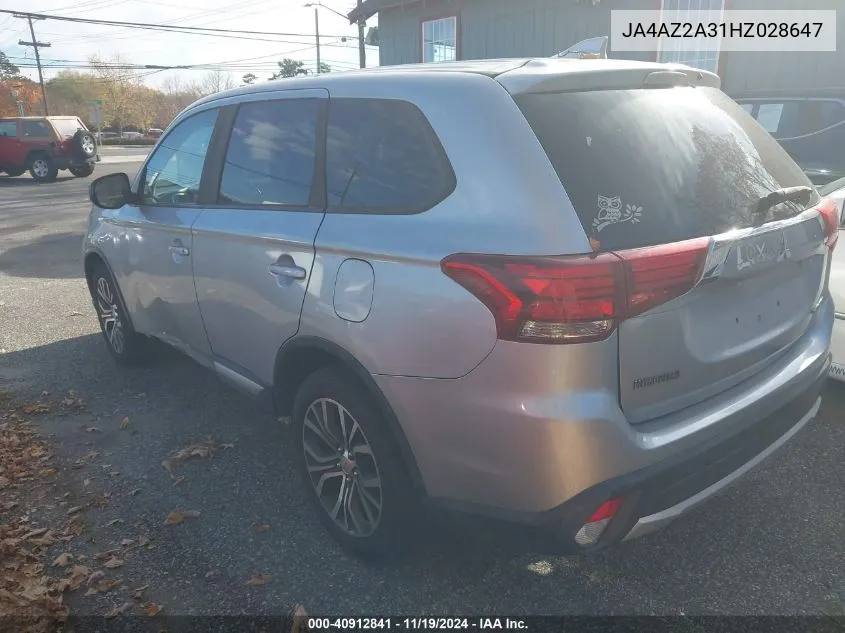 2017 Mitsubishi Outlander Es VIN: JA4AZ2A31HZ028647 Lot: 40912841