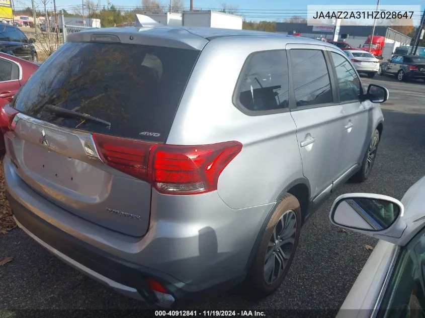 2017 Mitsubishi Outlander Es VIN: JA4AZ2A31HZ028647 Lot: 40912841