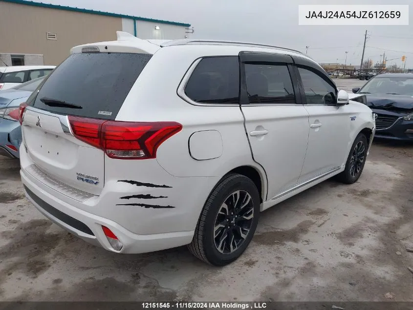 2018 Mitsubishi Outlander Phev VIN: JA4J24A54JZ612659 Lot: 12151545