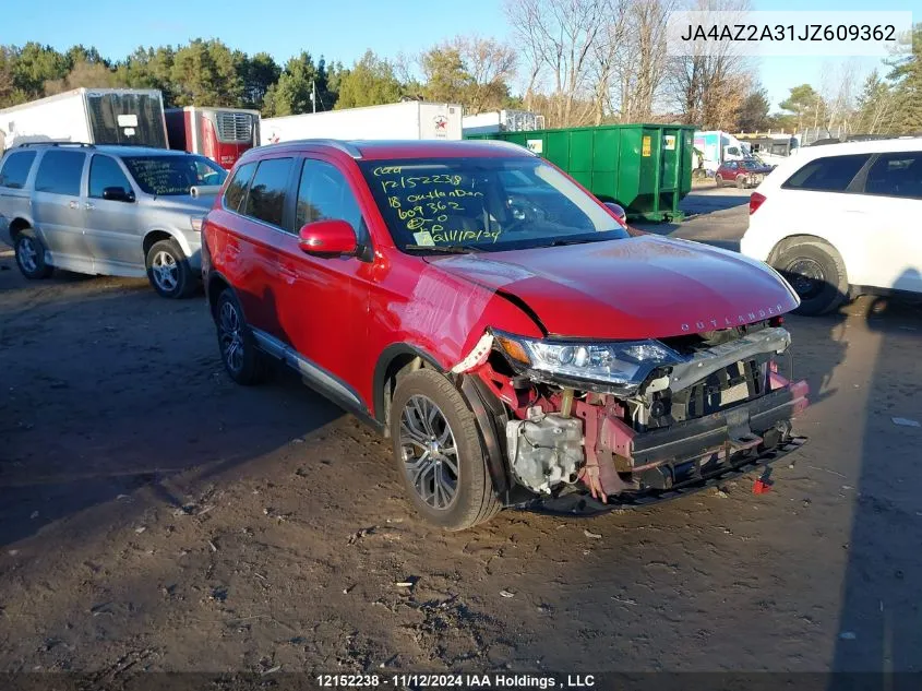 2018 Mitsubishi Outlander VIN: JA4AZ2A31JZ609362 Lot: 12152238