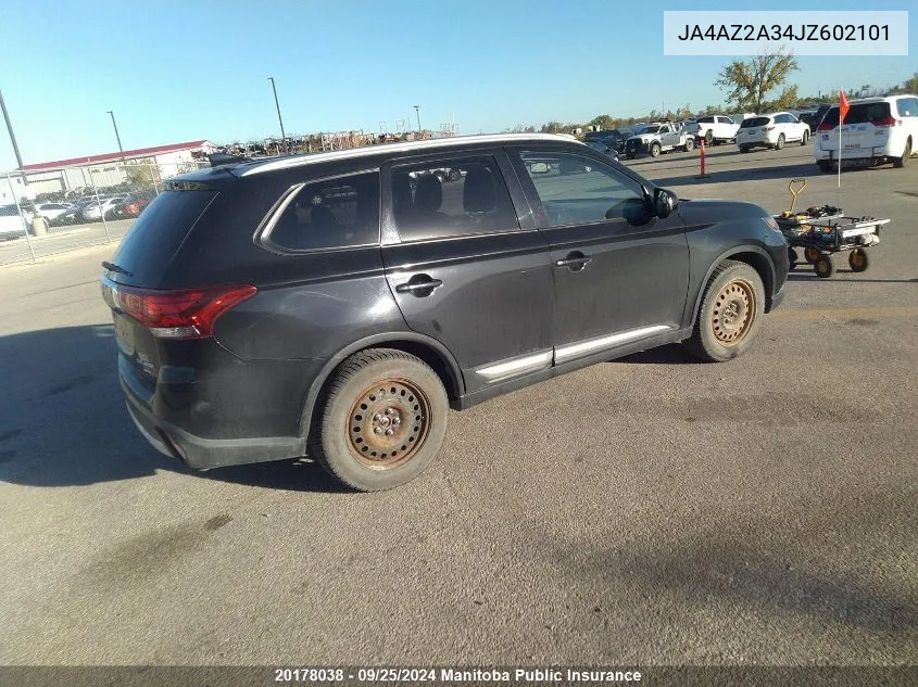 2018 Mitsubishi Outlander Es VIN: JA4AZ2A34JZ602101 Lot: 20178038