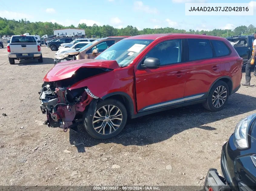 2018 Mitsubishi Outlander Es VIN: JA4AD2A37JZ042816 Lot: 39339557