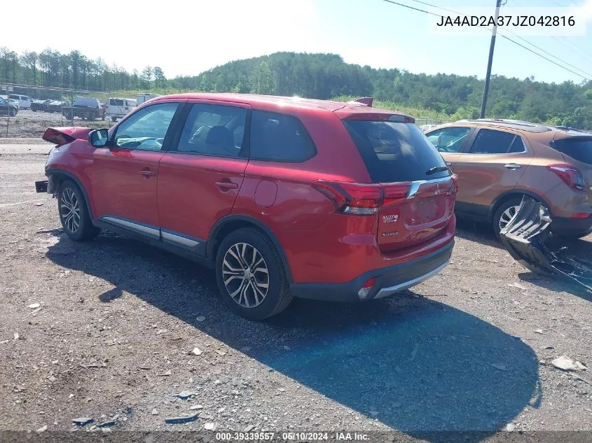 2018 Mitsubishi Outlander Es VIN: JA4AD2A37JZ042816 Lot: 39339557