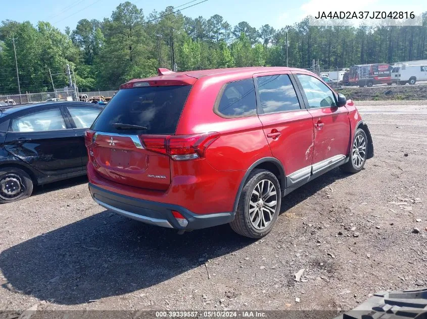 2018 Mitsubishi Outlander Es VIN: JA4AD2A37JZ042816 Lot: 39339557