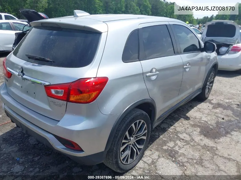 2018 Mitsubishi Outlander Sport 2.0 Es VIN: JA4AP3AU5JZ008170 Lot: 39387696