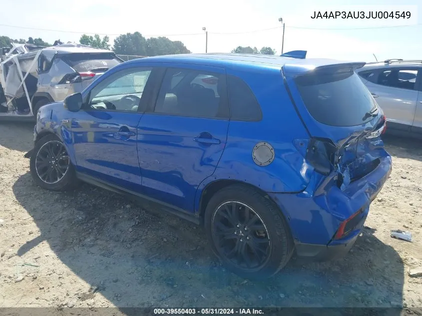 2018 Mitsubishi Outlander Sport 2.0 Le VIN: JA4AP3AU3JU004549 Lot: 39550403