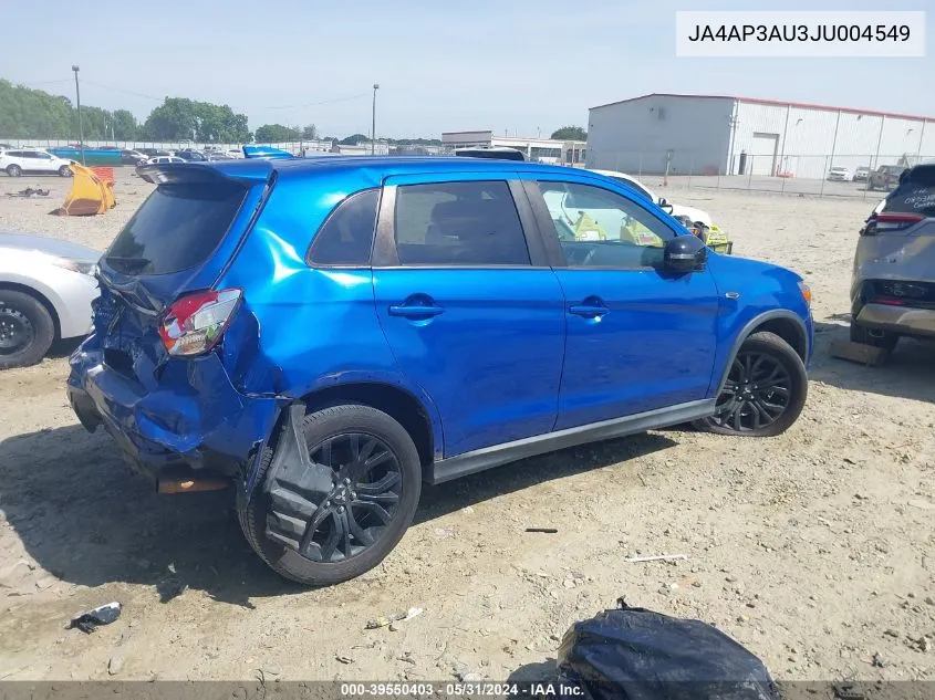 2018 Mitsubishi Outlander Sport 2.0 Le VIN: JA4AP3AU3JU004549 Lot: 39550403