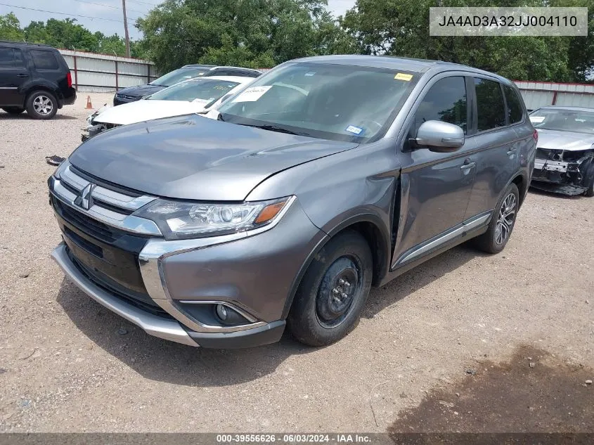 2018 Mitsubishi Outlander Se VIN: JA4AD3A32JJ004110 Lot: 39556626