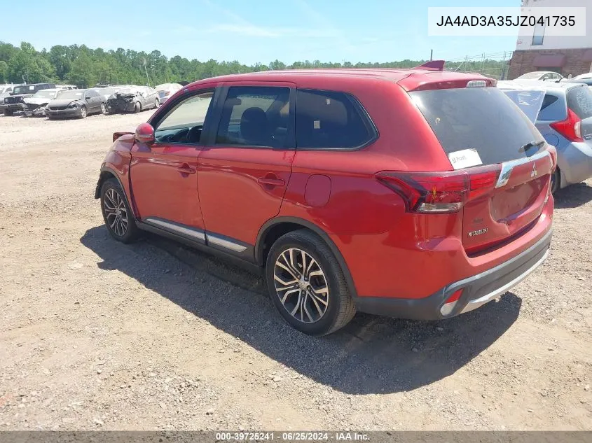 2018 Mitsubishi Outlander Se VIN: JA4AD3A35JZ041735 Lot: 39725241