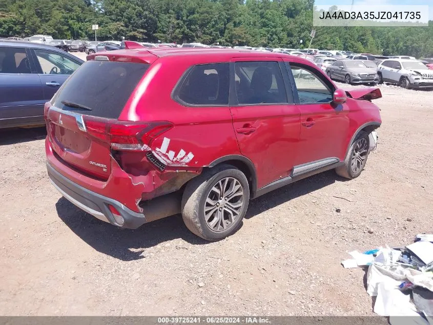 2018 Mitsubishi Outlander Se VIN: JA4AD3A35JZ041735 Lot: 39725241