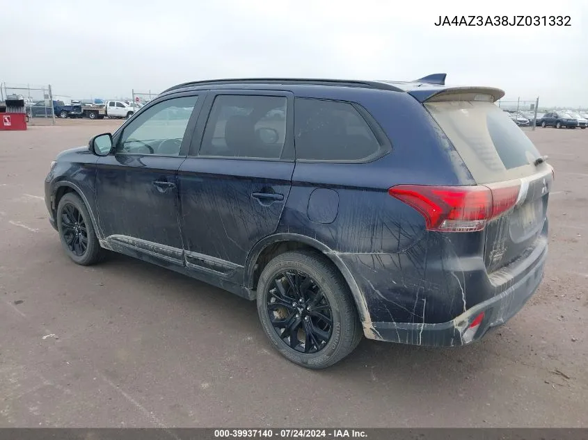 2018 Mitsubishi Outlander Le VIN: JA4AZ3A38JZ031332 Lot: 39937140