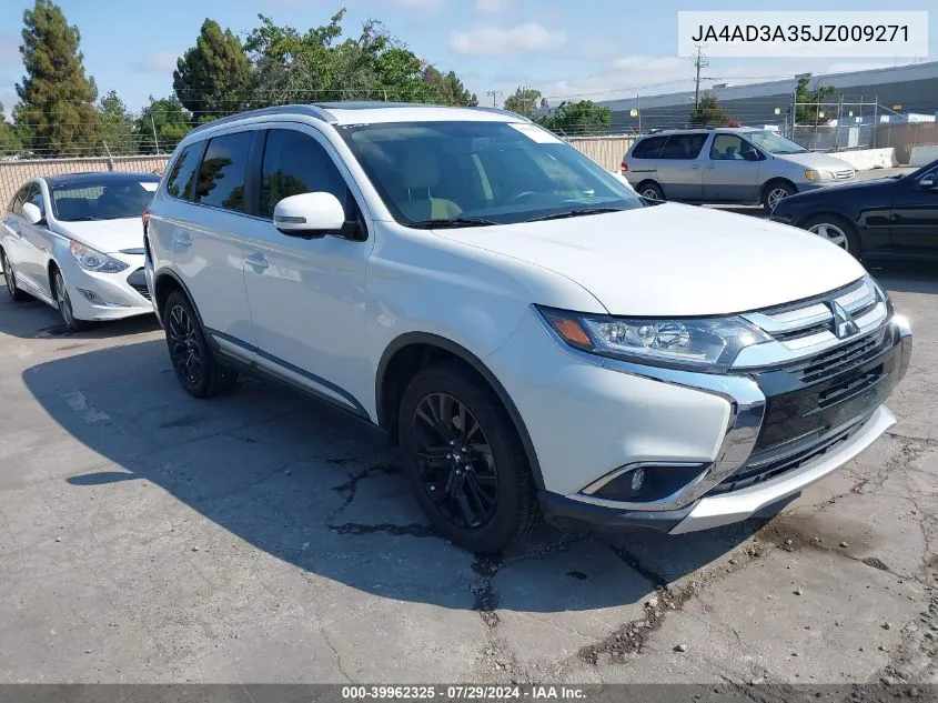 2018 Mitsubishi Outlander Sel VIN: JA4AD3A35JZ009271 Lot: 39962325