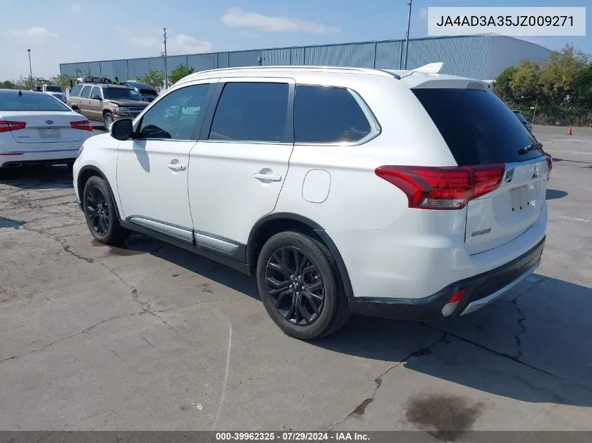 2018 Mitsubishi Outlander Sel VIN: JA4AD3A35JZ009271 Lot: 39962325