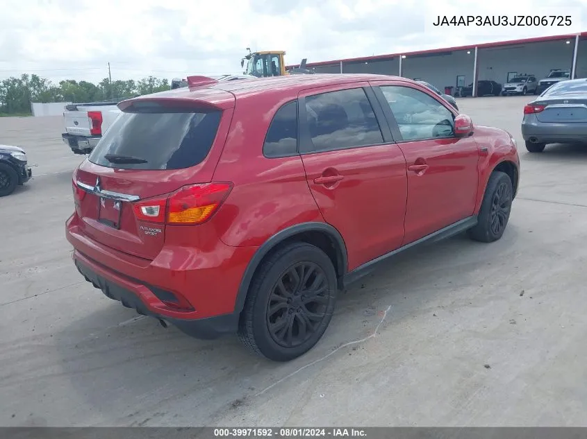 2018 Mitsubishi Outlander Sport Es 2.0 VIN: JA4AP3AU3JZ006725 Lot: 39971592