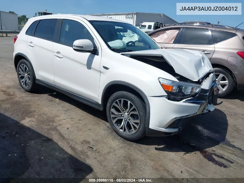 2018 Mitsubishi Outlander Sport Es 2.0 VIN: JA4AP3AU0JZ004012 Lot: 39998115