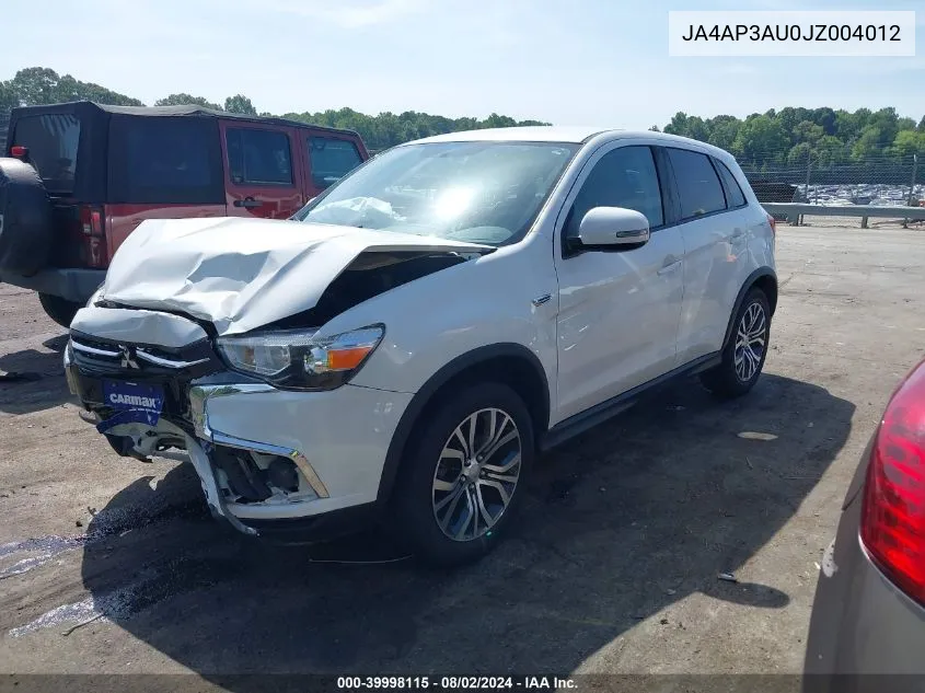 JA4AP3AU0JZ004012 2018 Mitsubishi Outlander Sport Es 2.0