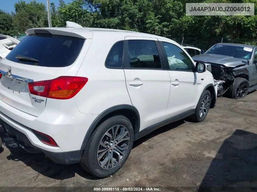 JA4AP3AU0JZ004012 2018 Mitsubishi Outlander Sport Es 2.0