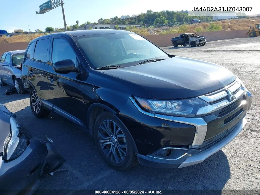 2018 Mitsubishi Outlander Es VIN: JA4AD2A31JZ043007 Lot: 40004128