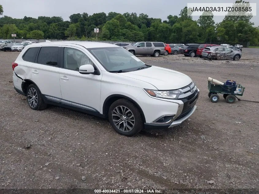 2018 Mitsubishi Outlander Se VIN: JA4AD3A31JZ008585 Lot: 40034421