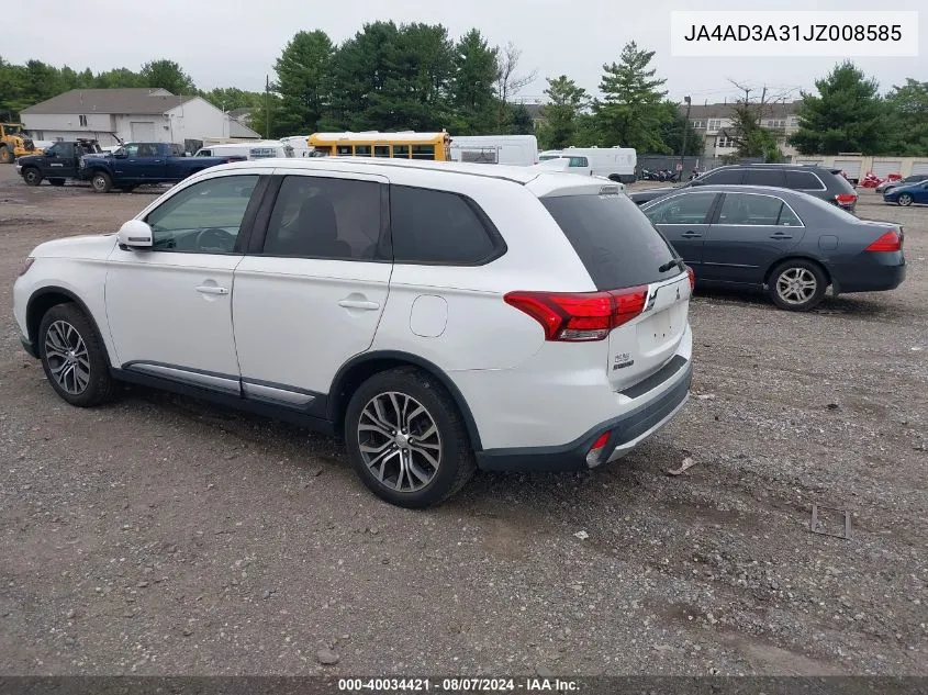 2018 Mitsubishi Outlander Se VIN: JA4AD3A31JZ008585 Lot: 40034421