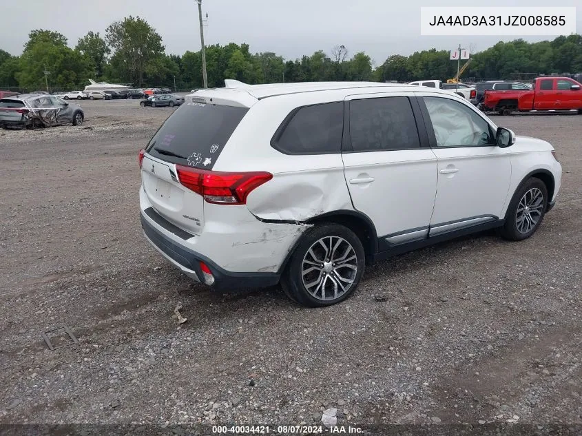 2018 Mitsubishi Outlander Se VIN: JA4AD3A31JZ008585 Lot: 40034421