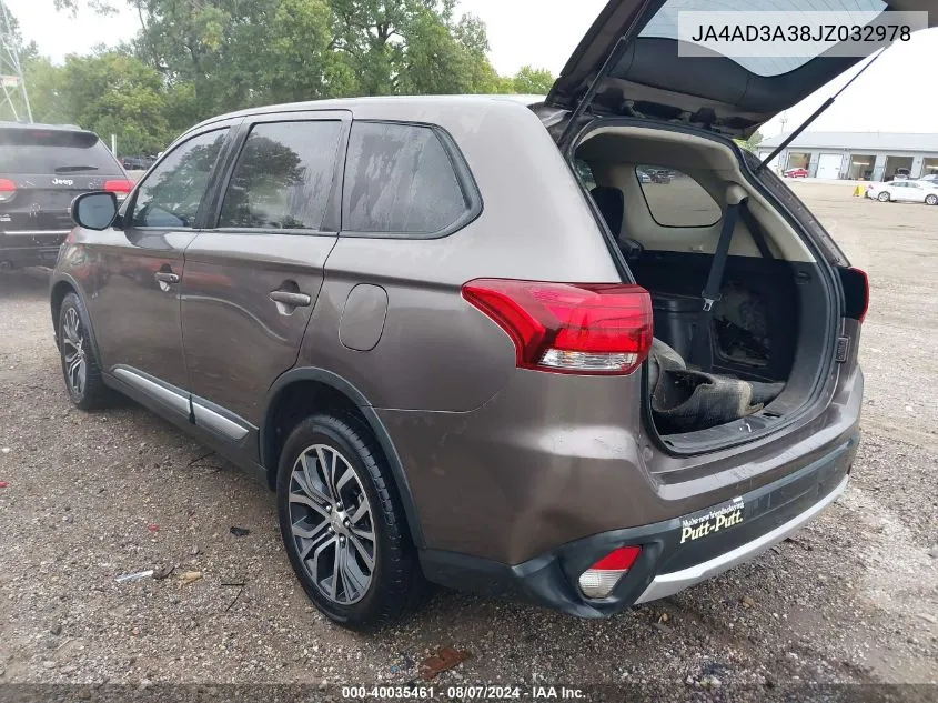 2018 Mitsubishi Outlander Se VIN: JA4AD3A38JZ032978 Lot: 40035461