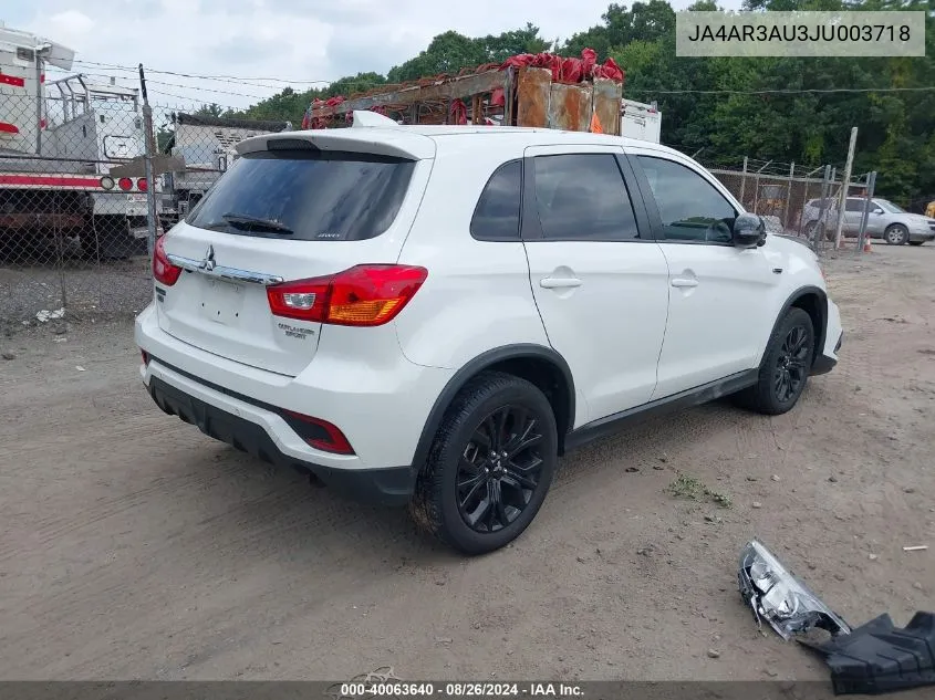 JA4AR3AU3JU003718 2018 Mitsubishi Outlander Sport Es/Se