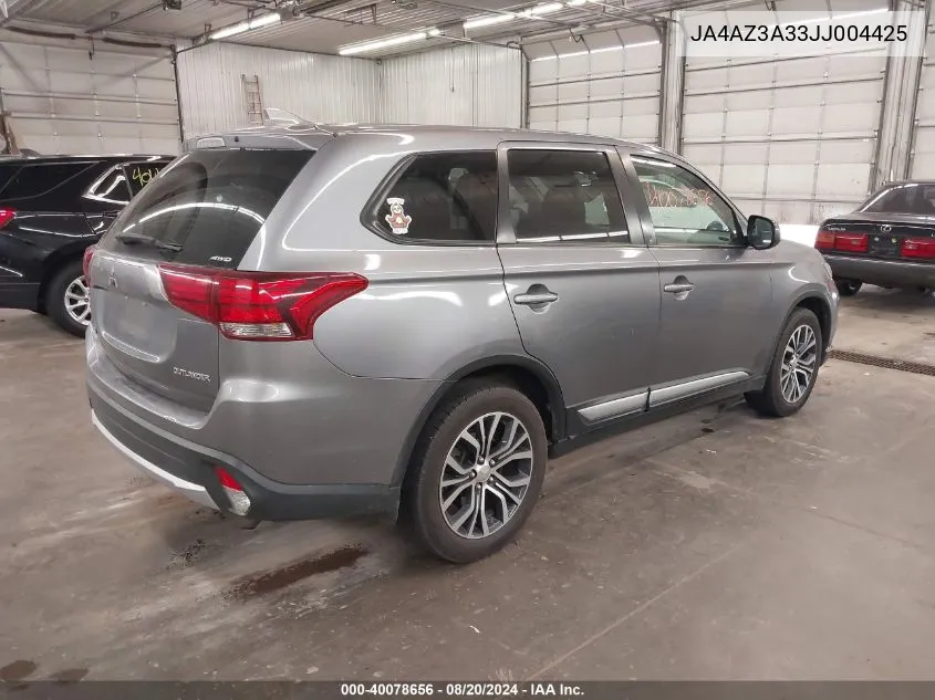 JA4AZ3A33JJ004425 2018 Mitsubishi Outlander Se/Sel/Le