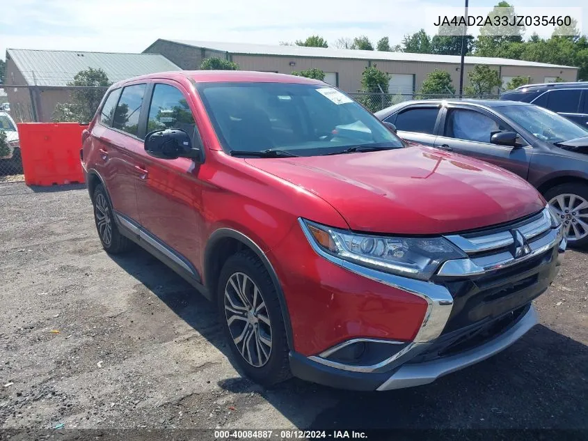 2018 Mitsubishi Outlander Es VIN: JA4AD2A33JZ035460 Lot: 40084887