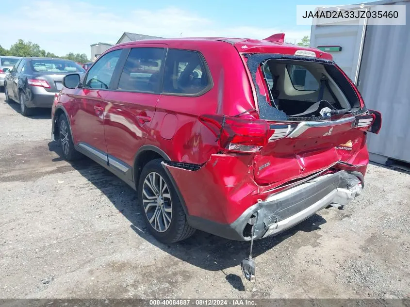 2018 Mitsubishi Outlander Es VIN: JA4AD2A33JZ035460 Lot: 40084887