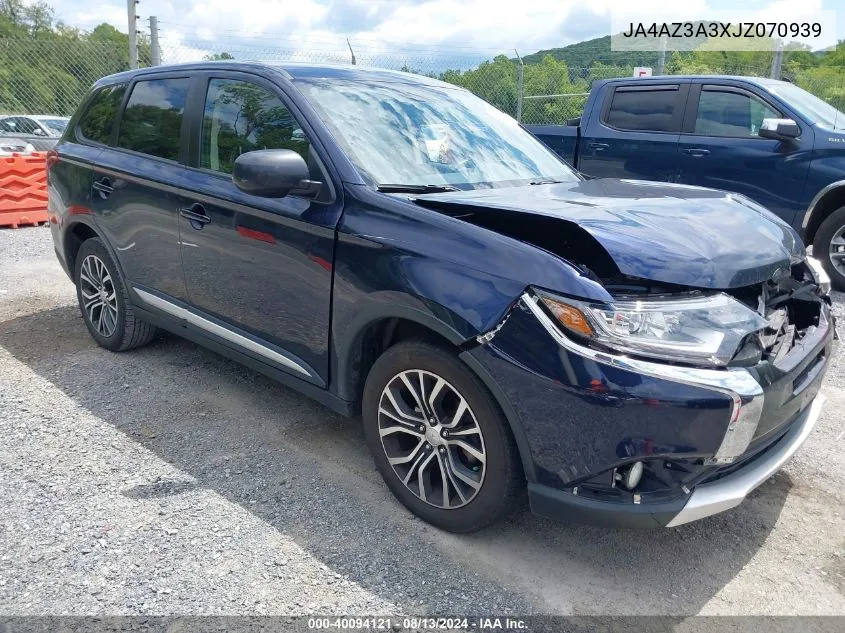 2018 Mitsubishi Outlander Es/Le/Se/Sel VIN: JA4AZ3A3XJZ070939 Lot: 40094121