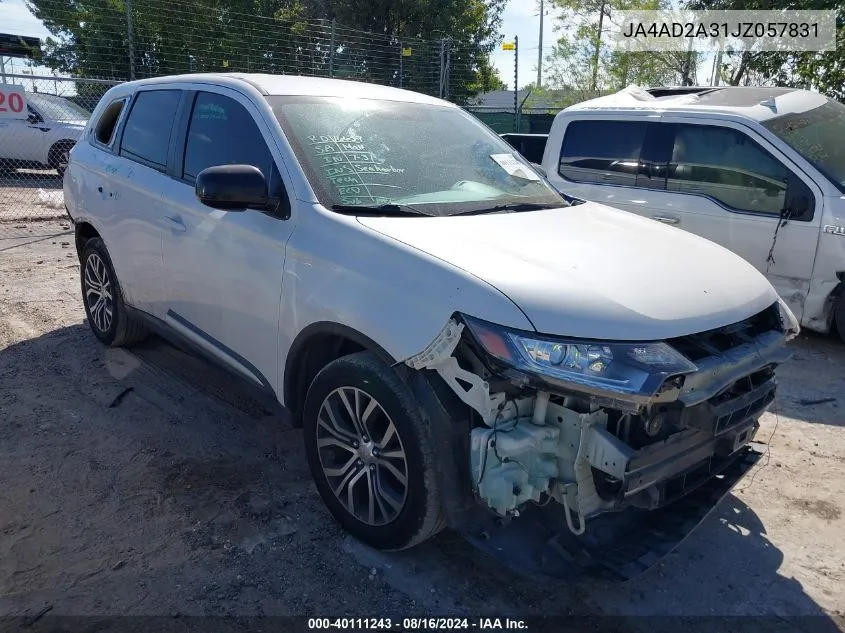 2018 Mitsubishi Outlander Es VIN: JA4AD2A31JZ057831 Lot: 40111243