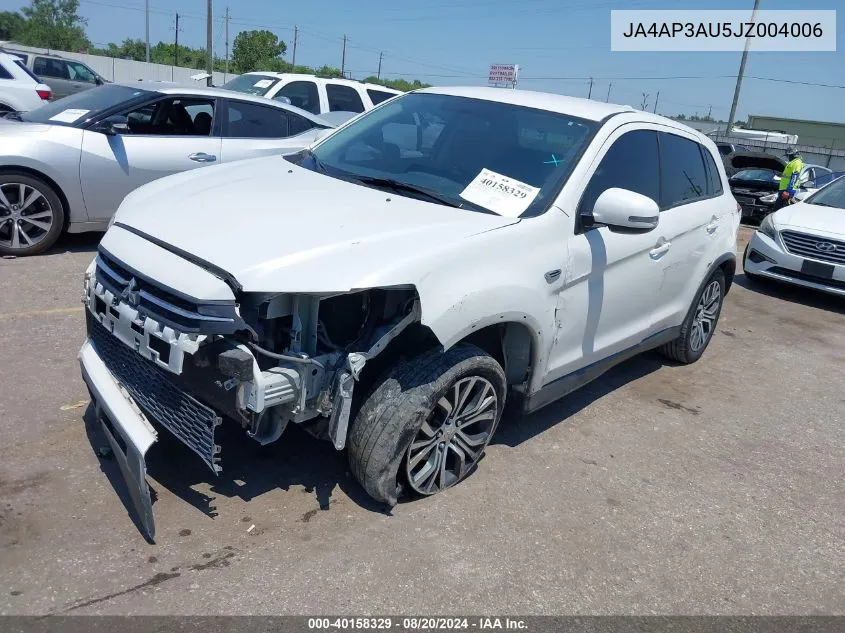 2018 Mitsubishi Outlander Sport Es 2.0 VIN: JA4AP3AU5JZ004006 Lot: 40158329