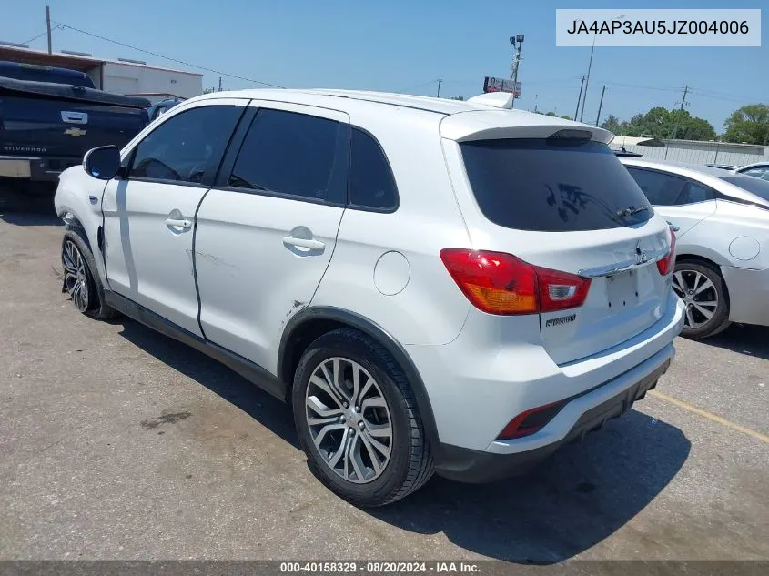 2018 Mitsubishi Outlander Sport Es 2.0 VIN: JA4AP3AU5JZ004006 Lot: 40158329