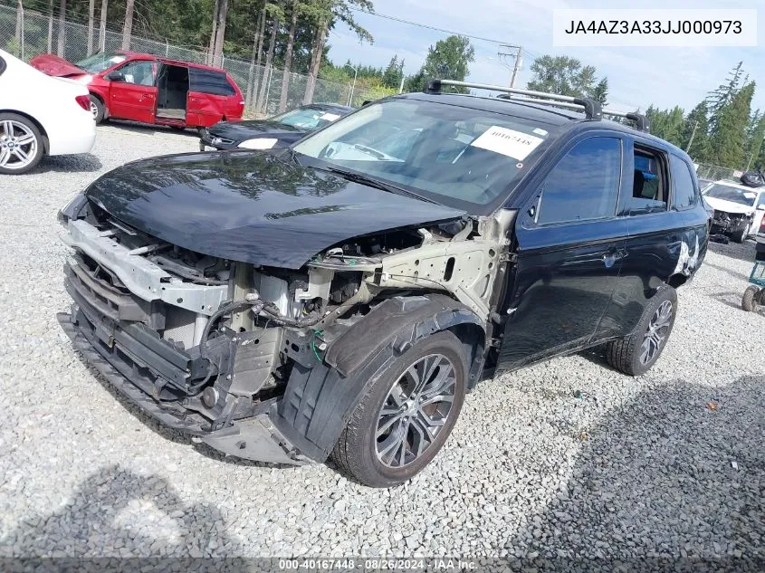 2018 Mitsubishi Outlander Se VIN: JA4AZ3A33JJ000973 Lot: 40167448