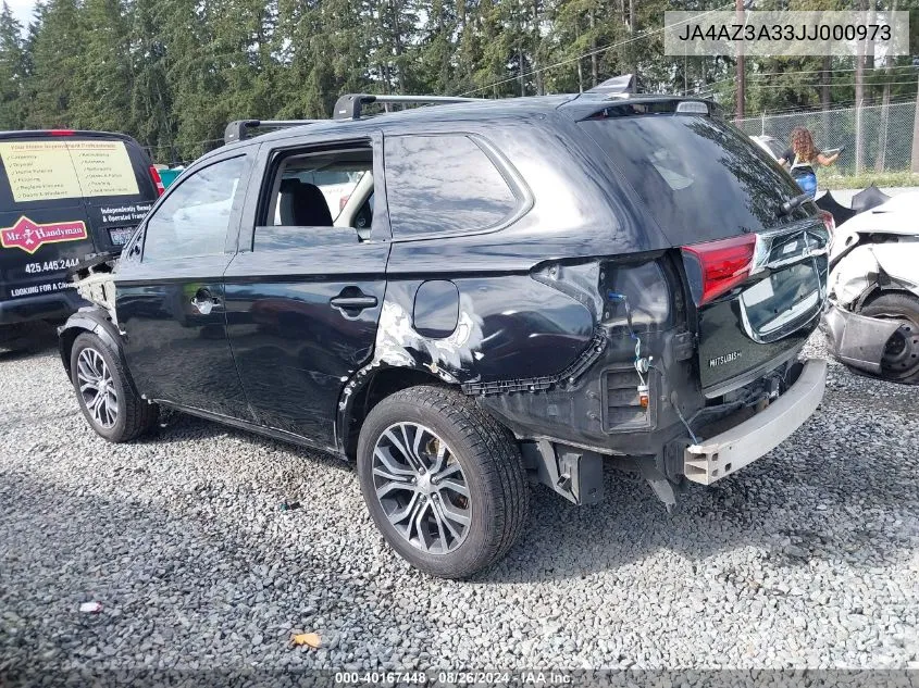 2018 Mitsubishi Outlander Se VIN: JA4AZ3A33JJ000973 Lot: 40167448