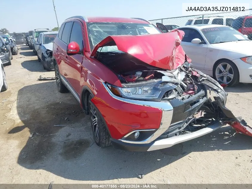 2018 Mitsubishi Outlander Sel VIN: JA4AD3A35JZ014812 Lot: 40177555