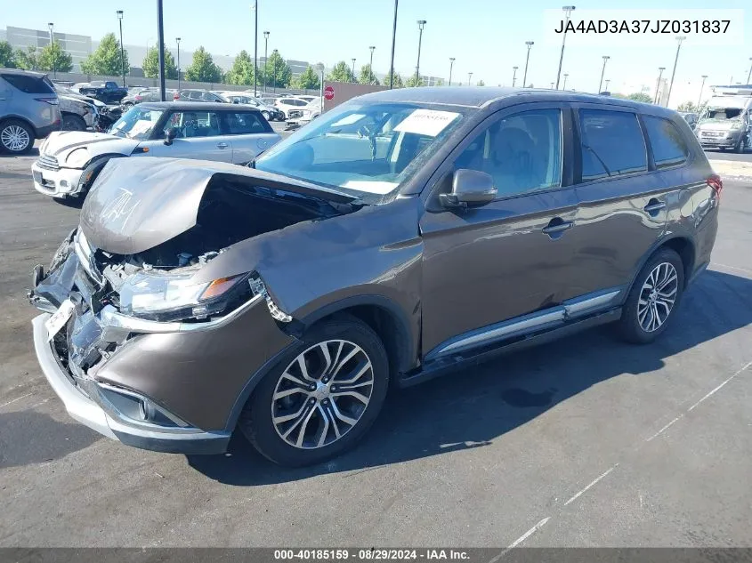 2018 Mitsubishi Outlander Se VIN: JA4AD3A37JZ031837 Lot: 40185159