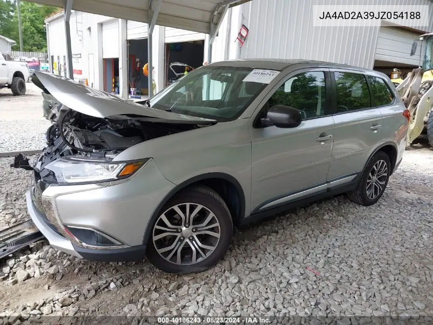 2018 Mitsubishi Outlander Es VIN: JA4AD2A39JZ054188 Lot: 40186243