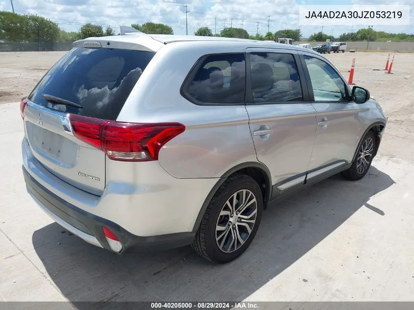 2018 Mitsubishi Outlander Es VIN: JA4AD2A30JZ053219 Lot: 40205000