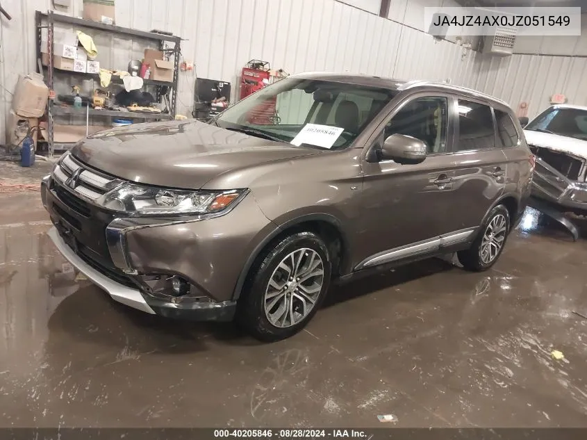 2018 Mitsubishi Outlander Gt VIN: JA4JZ4AX0JZ051549 Lot: 40205846