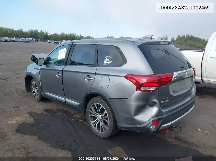 2018 Mitsubishi Outlander Es VIN: JA4AZ3A32JJ002469 Lot: 40207184