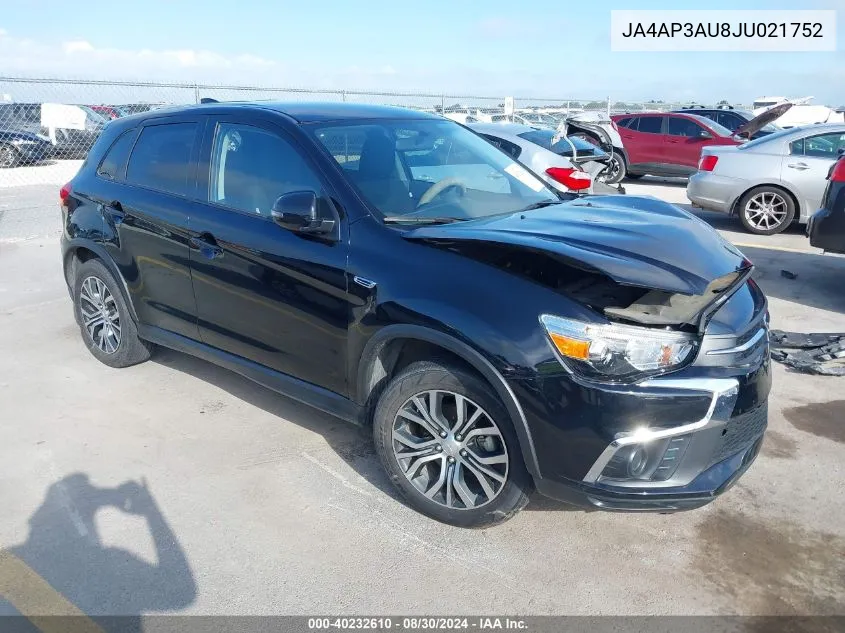 2018 Mitsubishi Outlander Sport 2.0 Es/2.0 Le/Es 2.0 VIN: JA4AP3AU8JU021752 Lot: 40232610