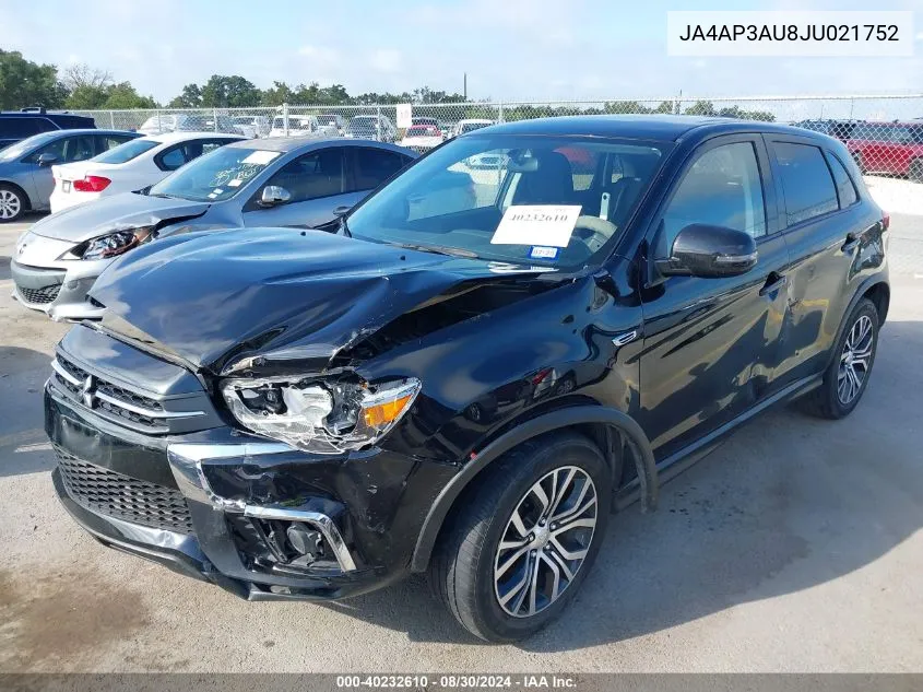 2018 Mitsubishi Outlander Sport 2.0 Es/2.0 Le/Es 2.0 VIN: JA4AP3AU8JU021752 Lot: 40232610