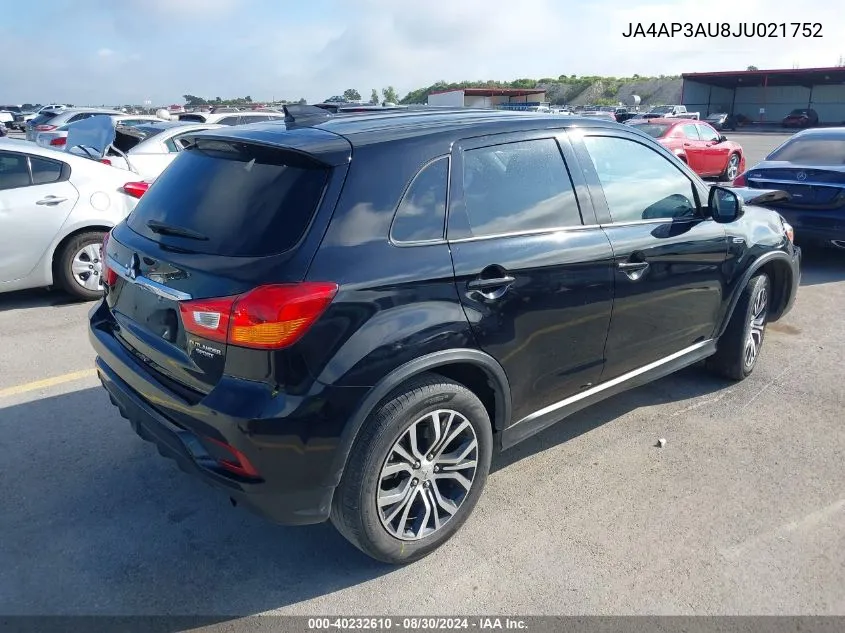 JA4AP3AU8JU021752 2018 Mitsubishi Outlander Sport 2.0 Es/2.0 Le/Es 2.0