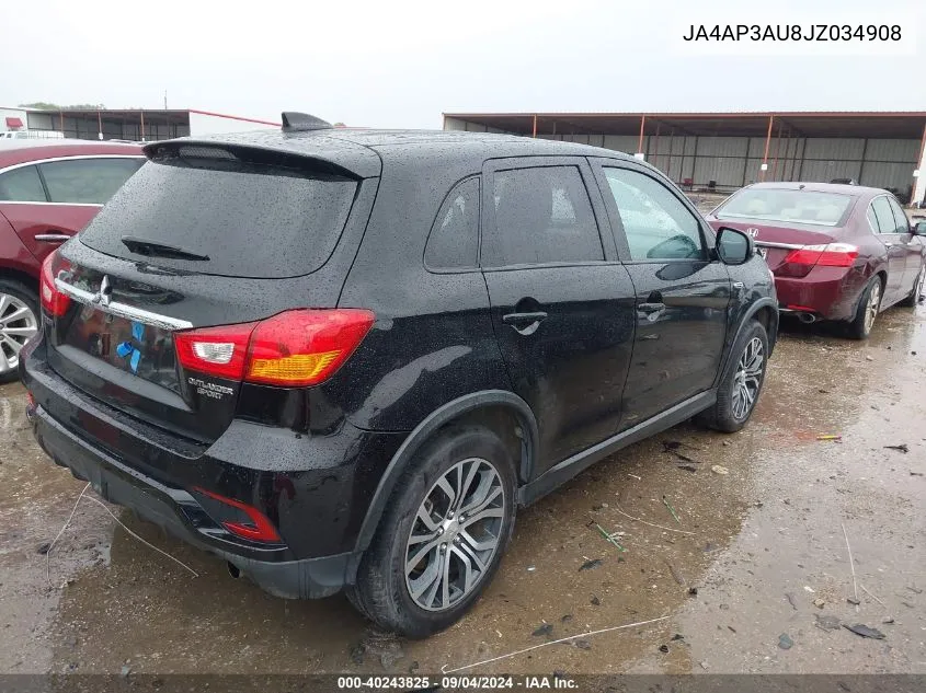 2018 Mitsubishi Outlander Sport Es 2.0 VIN: JA4AP3AU8JZ034908 Lot: 40243825